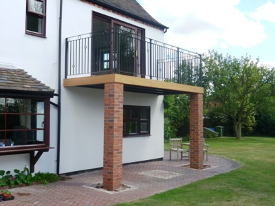 glass balcony in Warwickshire